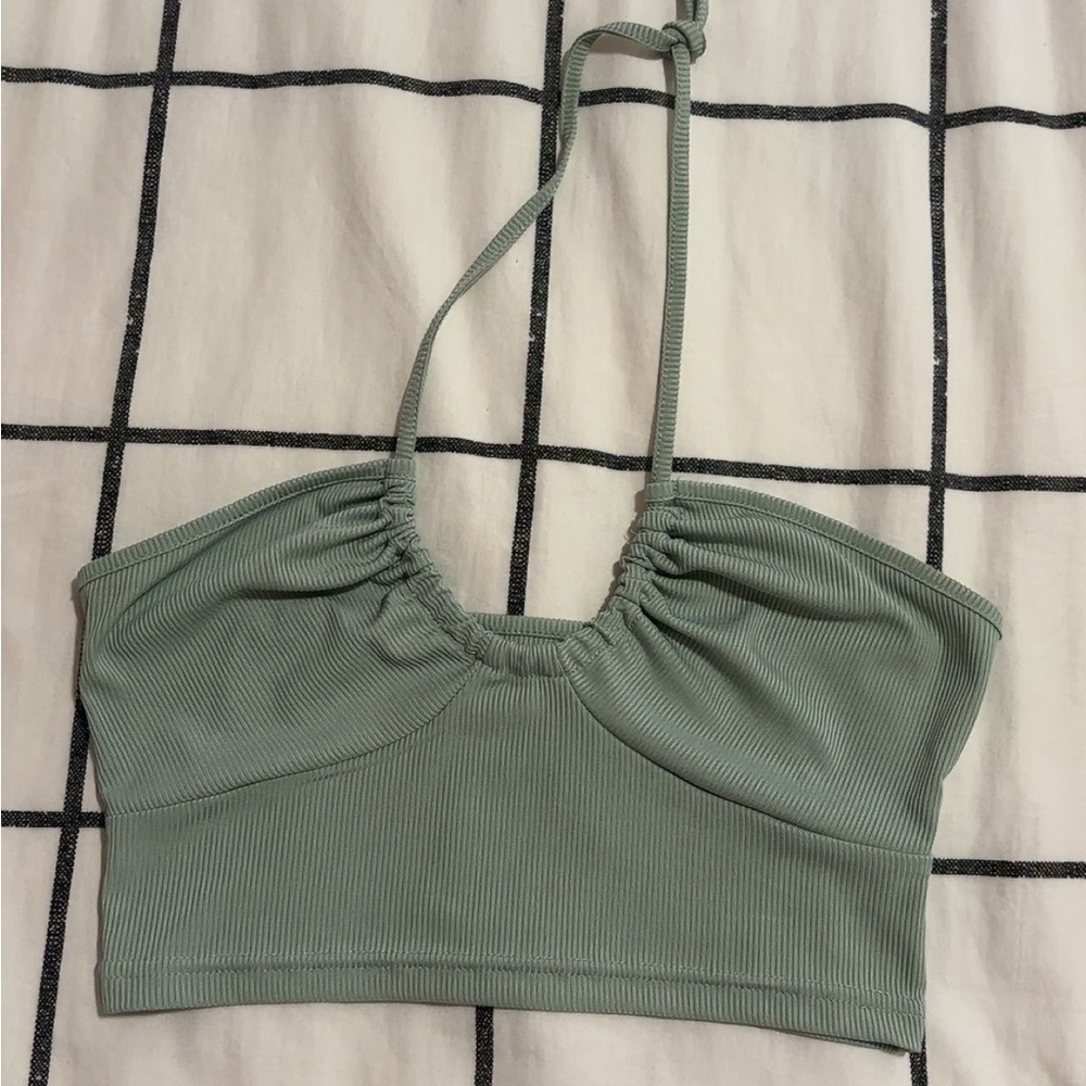 SHEIN Mint Green Ribbed Top